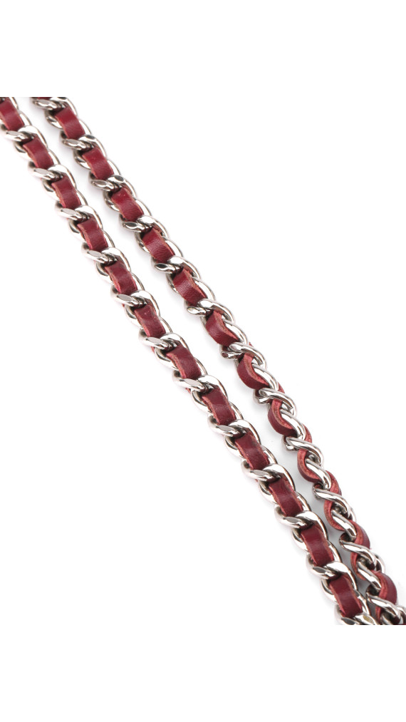 Chanel Wallet on Chain WOC Burgundy Patent Leather