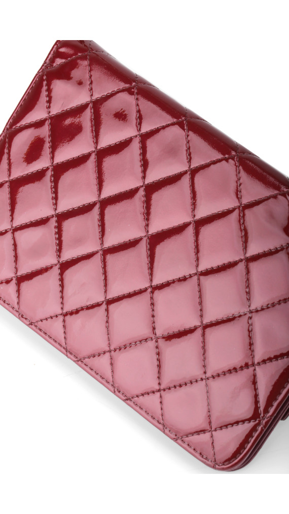 Chanel Wallet on Chain WOC Burgundy Patent Leather