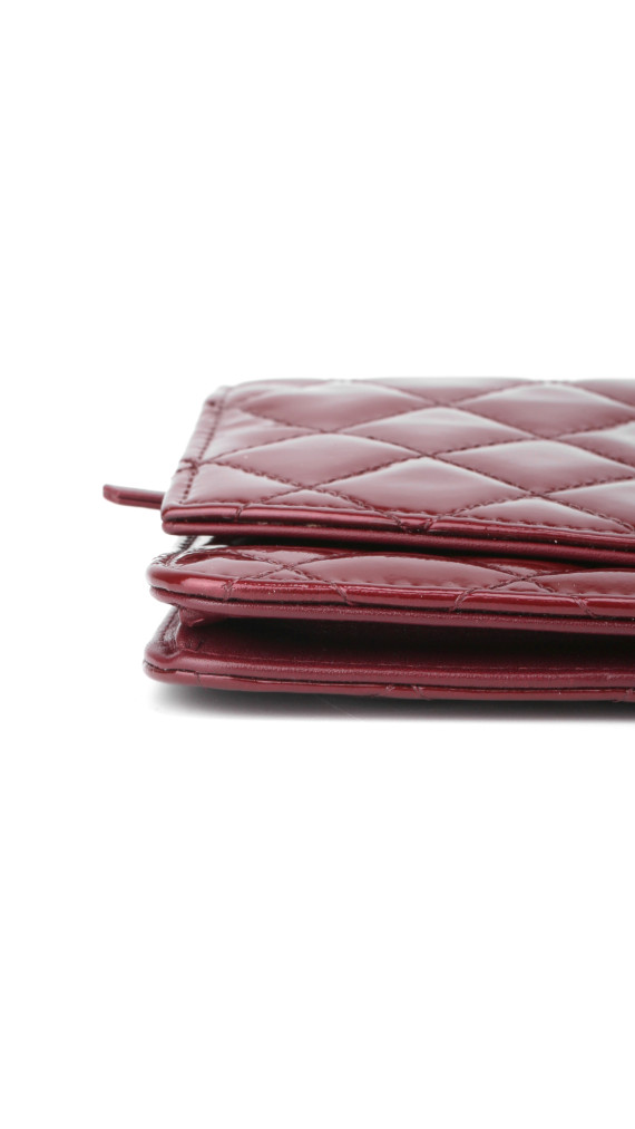 Chanel Wallet on Chain WOC Burgundy Patent Leather