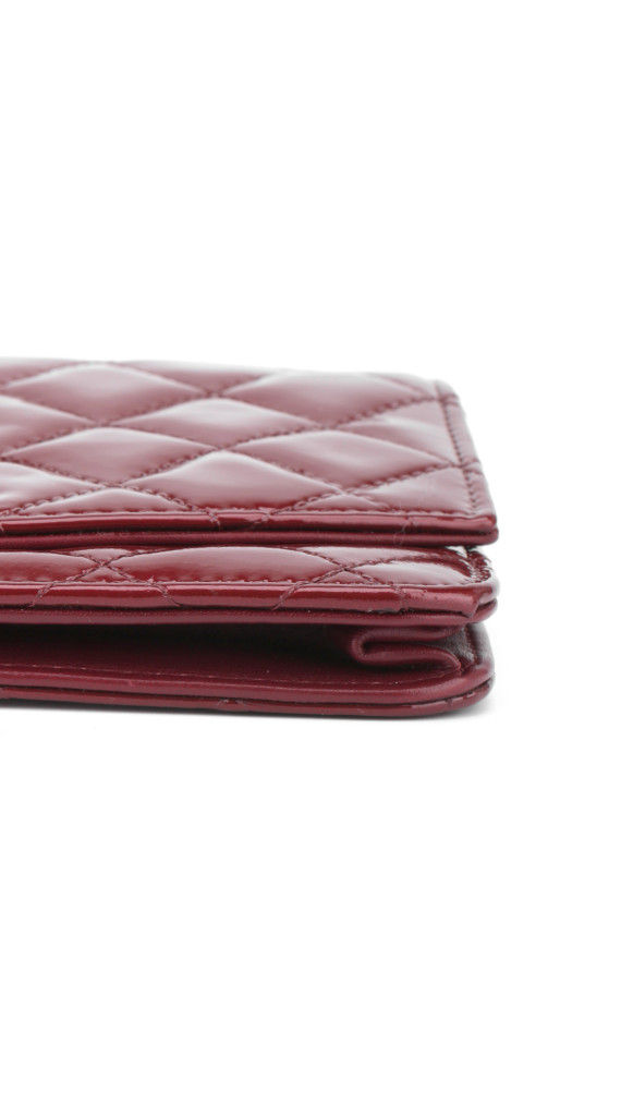 Chanel Wallet on Chain WOC Burgundy Patent Leather