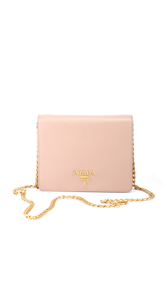 Prada Logo Crossbody Bag - Light Beige