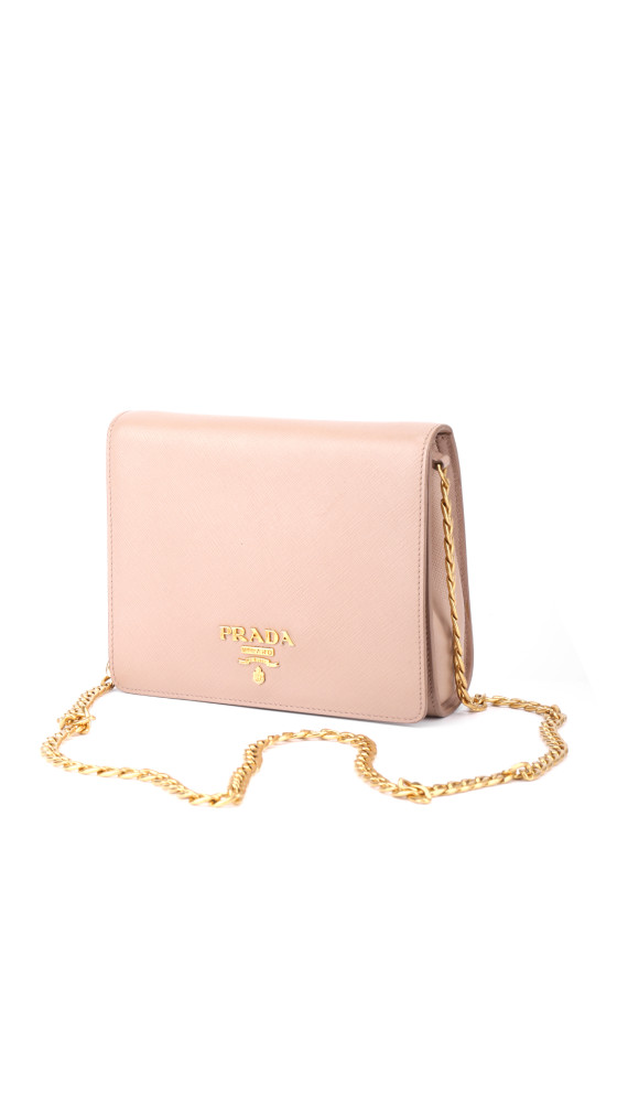 Prada Logo Crossbody Bag - Light Beige