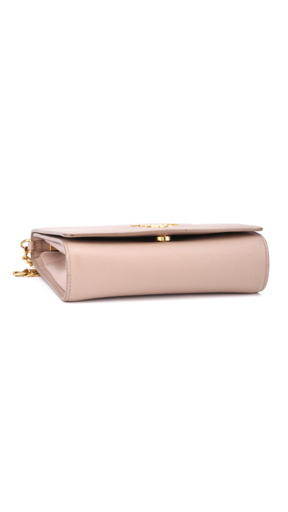 Prada Logo Crossbody Bag - Light Beige