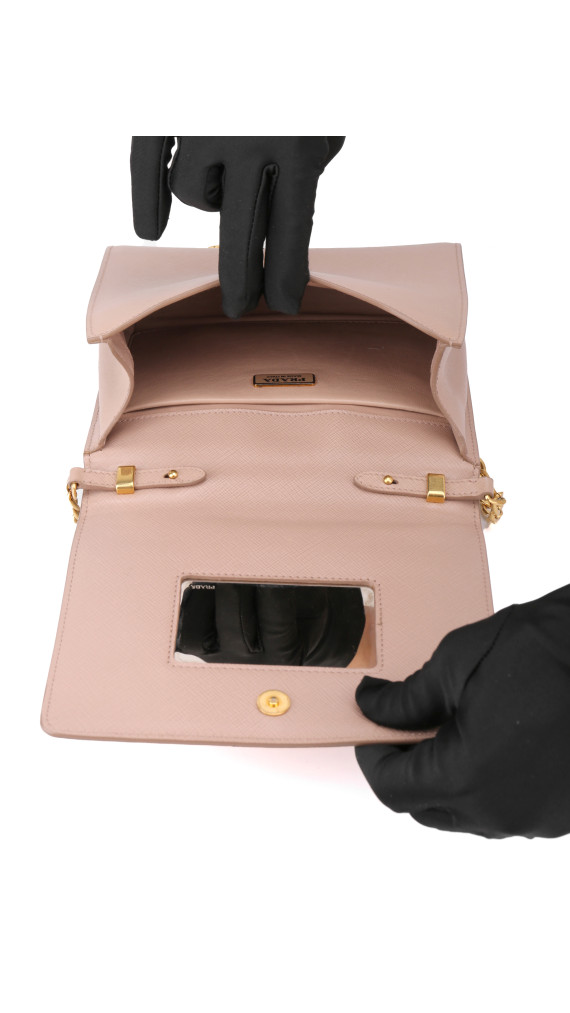 Prada Logo Crossbody Bag - Light Beige