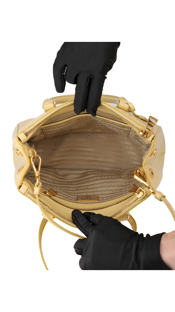 Prada Galleria Saffiano Shoulder Bag - Butter Yellow