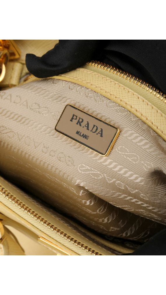 Prada Galleria Saffiano Shoulder Bag - Butter Yellow