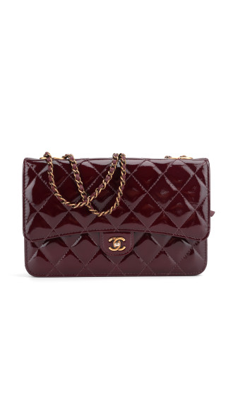 Chanel Wallet On Chain Shoulder Bag i Burgunder Patent