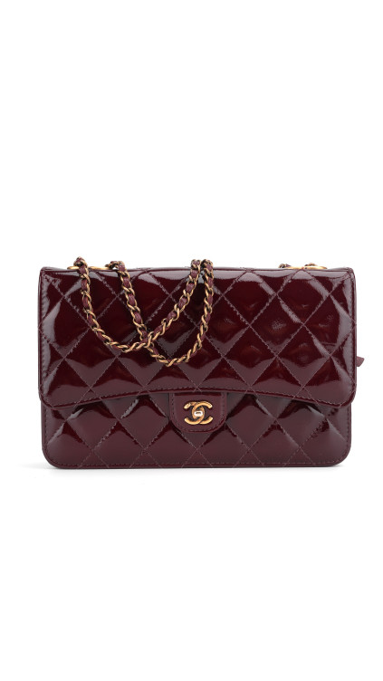 Chanel Wallet On Chain Shoulder Bag i Burgunder Patent