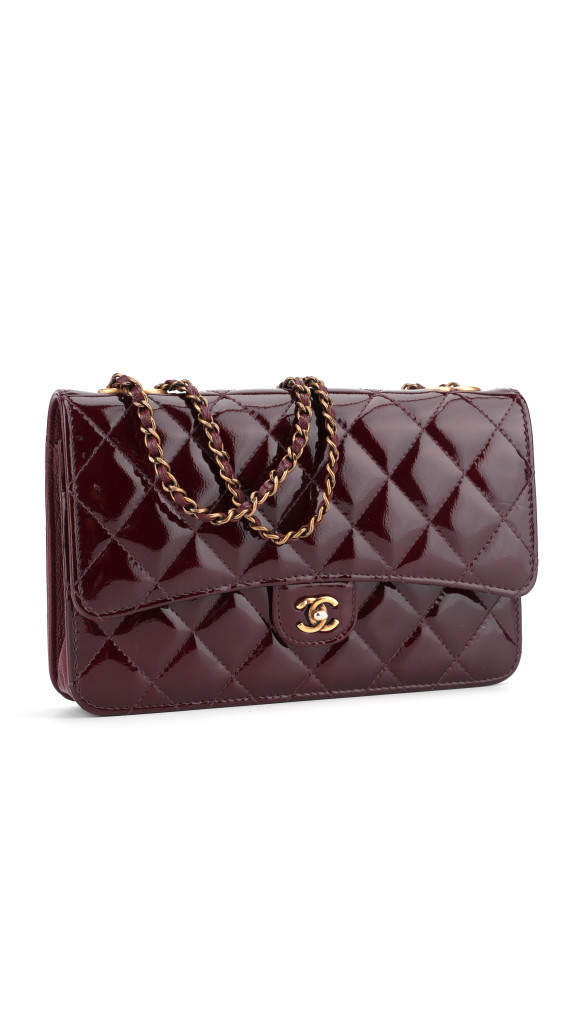 Chanel Wallet On Chain Shoulder Bag i Burgunder Patent
