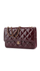 Chanel Wallet On Chain Shoulder Bag i Burgunder Patent