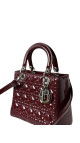 Lady Dior Size Medium i burgunder patent leather