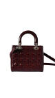 Lady Dior Size Medium i burgunder patent leather