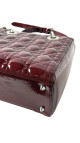 Lady Dior Size Medium i burgunder patent leather