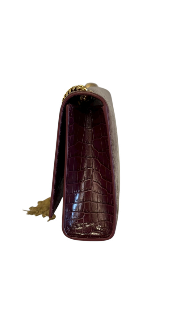 YSL Kate Tassel in Crocodile-embossed Shoulder Bag