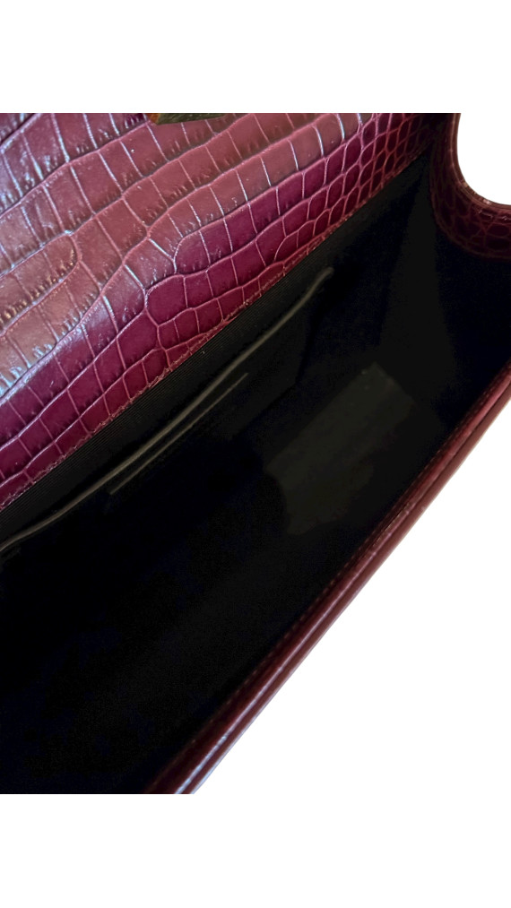 YSL Kate Tassel in Crocodile-embossed Shoulder Bag