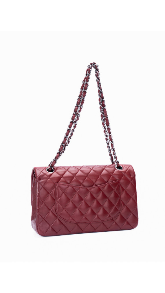 Chanel Classic Double Flap Bag I Burgunder Lammeskinn