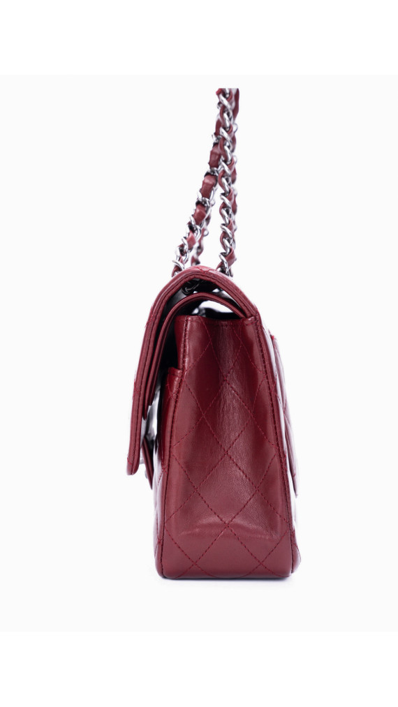 Chanel Classic Double Flap Bag I Burgunder Lammeskinn