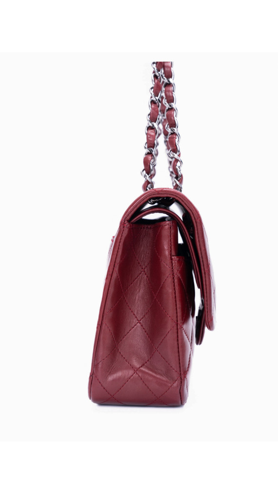 Chanel Classic Double Flap Bag I Burgunder Lammeskinn