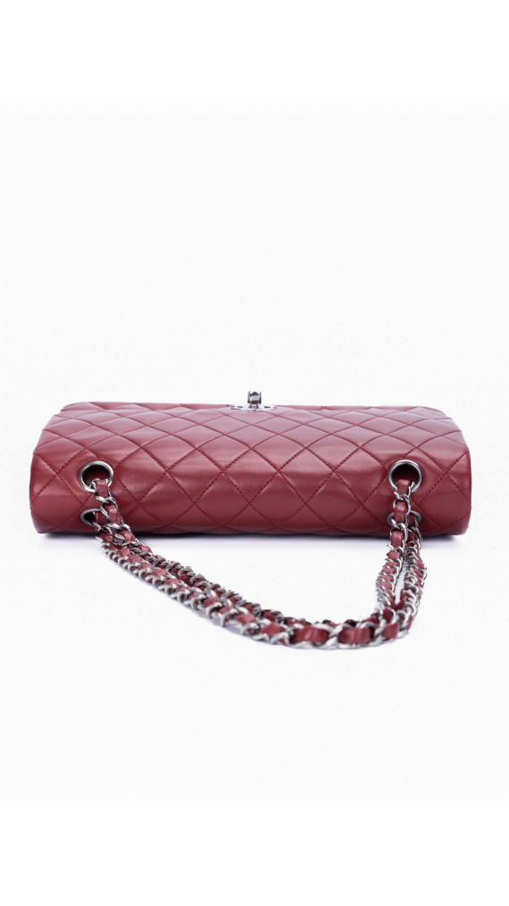 Chanel Classic Double Flap Bag I Burgunder Lammeskinn