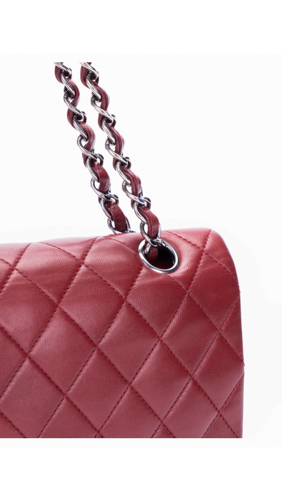Chanel Classic Double Flap Bag I Burgunder Lammeskinn
