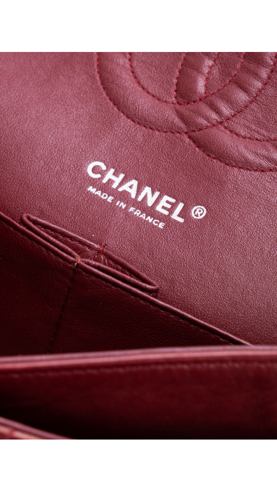 Chanel Classic Double Flap Bag I Burgunder Lammeskinn