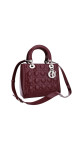 Lady Dior Size Medium i burgunder patent leather