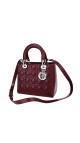 Lady Dior Size Medium i burgunder patent leather