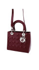 Lady Dior Size Medium i burgunder patent leather