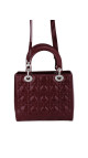 Lady Dior Size Medium i burgunder patent leather