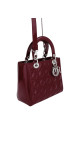 Lady Dior Size Medium i burgunder patent leather