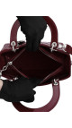Lady Dior Size Medium i burgunder patent leather