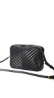 Saint Laurent Lou Camera Bag i sort chevron-quiltet skin