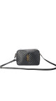 Saint Laurent Lou Camera Bag i sort chevron-quiltet skin