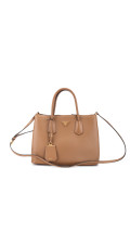 Prada Cuir Twin Shoulder Bag - Karamell
