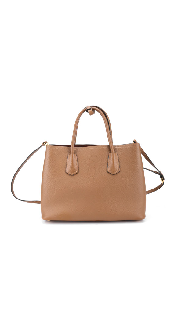 Prada Cuir Twin Shoulder Bag - Karamell