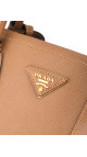 Prada Cuir Twin Shoulder Bag - Karamell