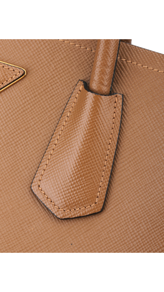 Prada Cuir Twin Shoulder Bag - Karamell