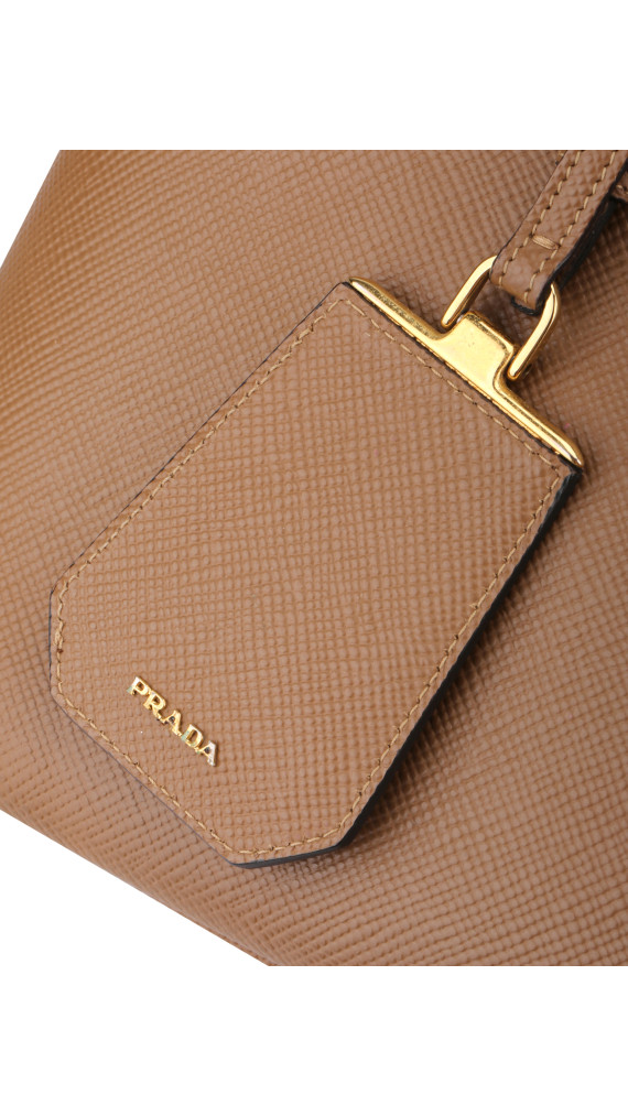 Prada Cuir Twin Shoulder Bag - Karamell