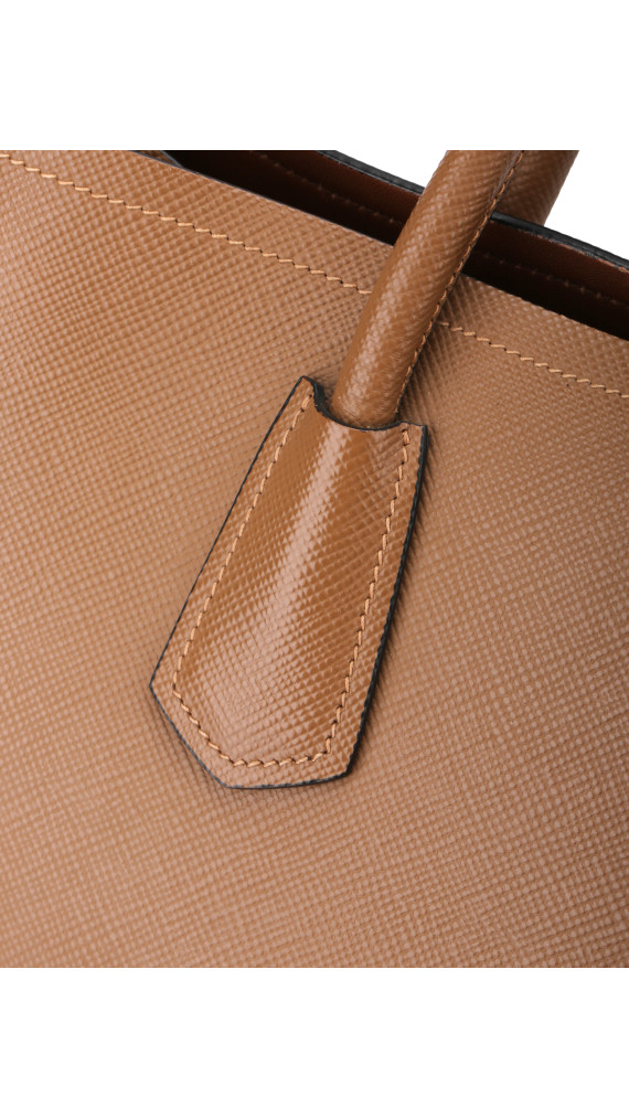 Prada Cuir Twin Shoulder Bag - Karamell