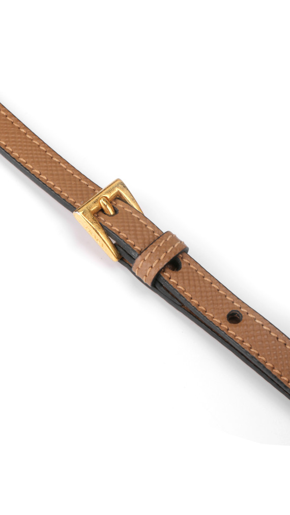 Prada Cuir Twin Shoulder Bag - Karamell