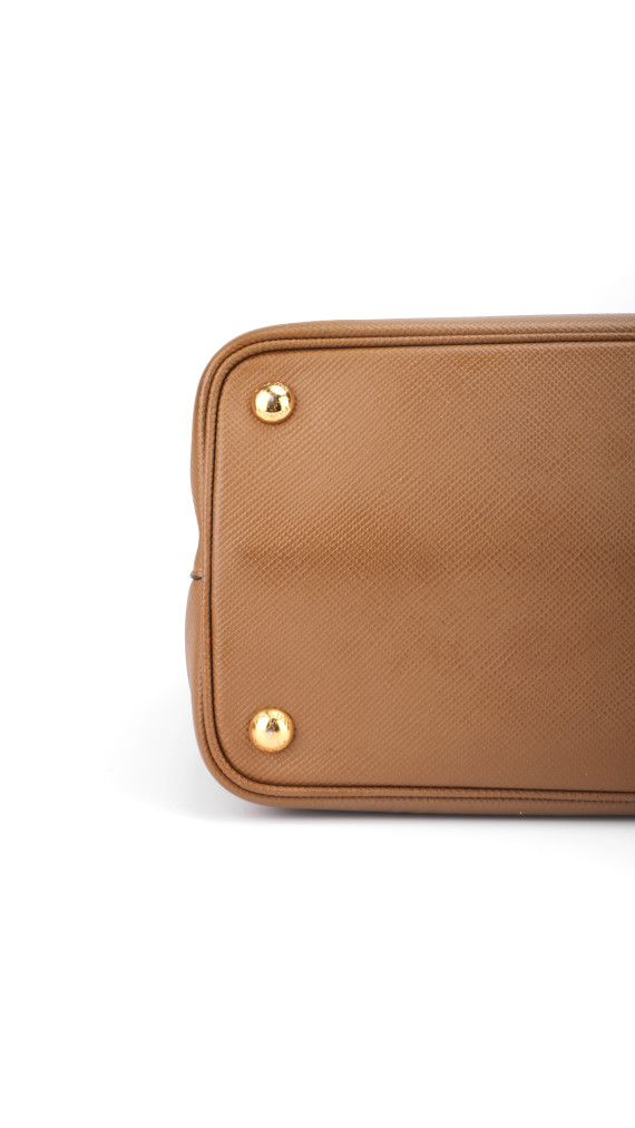 Prada Cuir Twin Shoulder Bag - Karamell