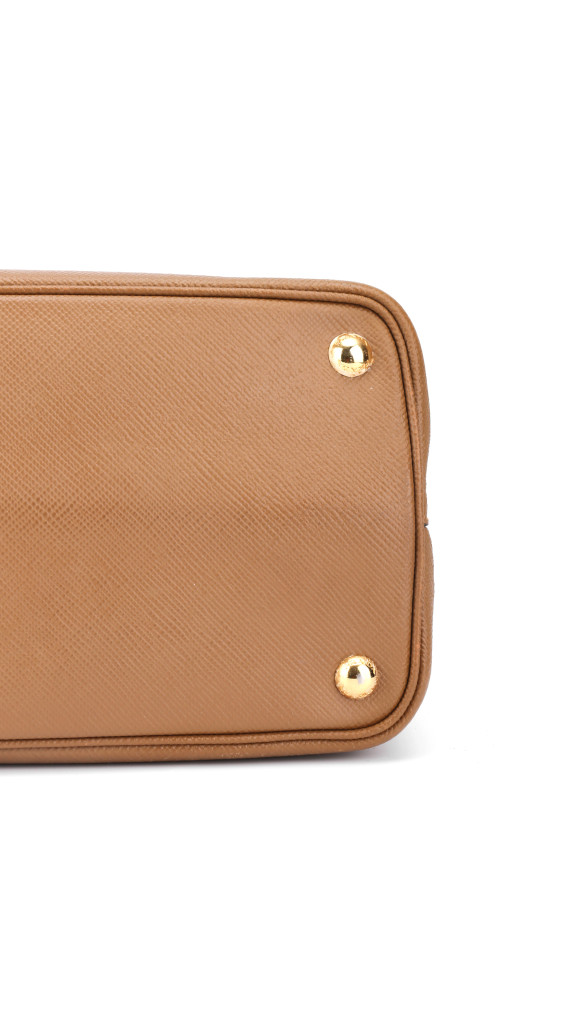 Prada Cuir Twin Shoulder Bag - Karamell