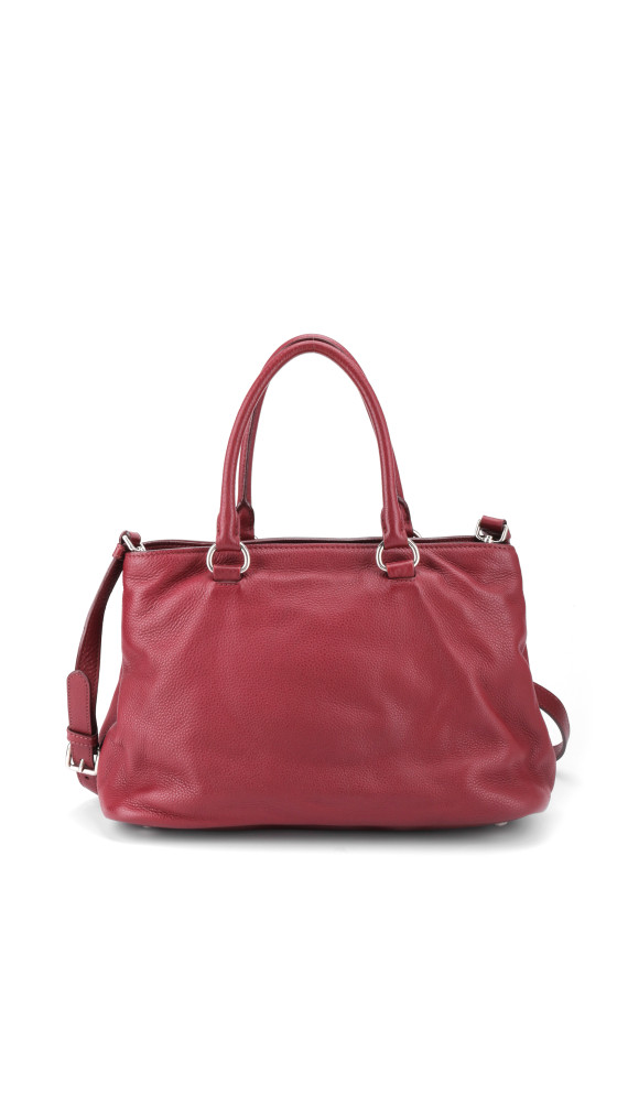 Prada Vitello Daino Shoulder Bag - Burgundy