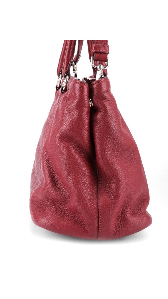 Prada Vitello Daino Shoulder Bag - Burgundy