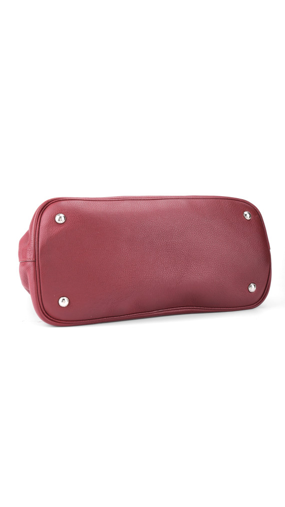 Prada Vitello Daino Shoulder Bag - Burgundy