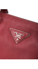 Prada Vitello Daino Shoulder Bag - Burgundy
