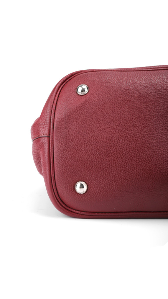 Prada Vitello Daino Shoulder Bag - Burgundy