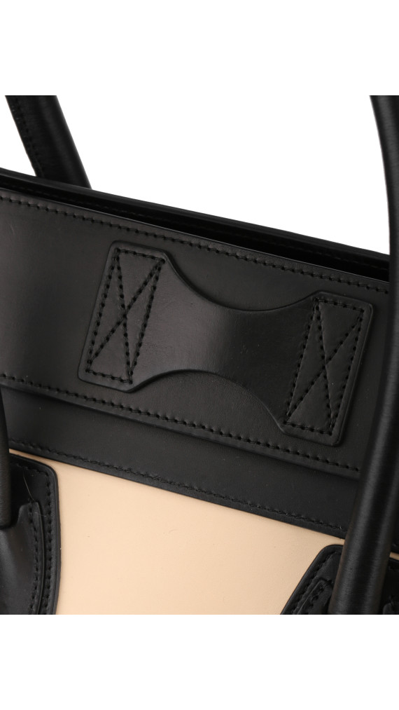 Céline Luggage Mini Tote i tricolor kalveskinn (Den største str)