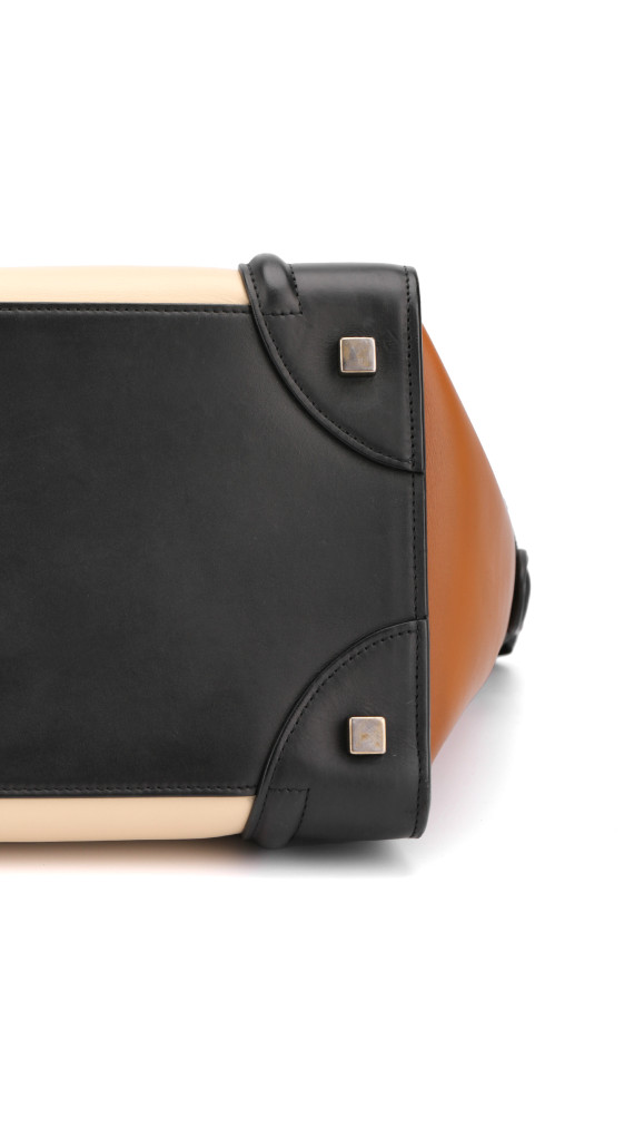 Céline Luggage Mini Tote i tricolor kalveskinn (Den største str)