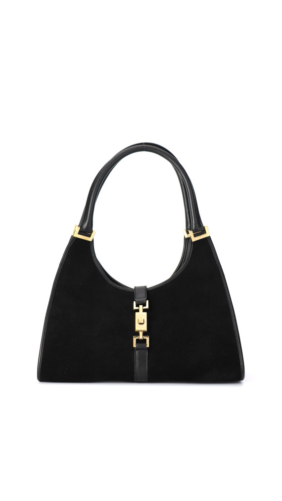 Gucci Jackie Hobo Bag i svart semsket skinn